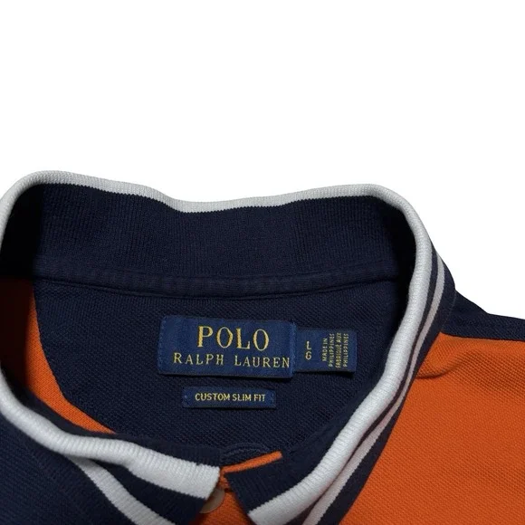 Polo Ralph Lauren Men's Two Tone Color Block Polo Shirt Size Large 21 x 27 *FLAW - Picture 5 of 5